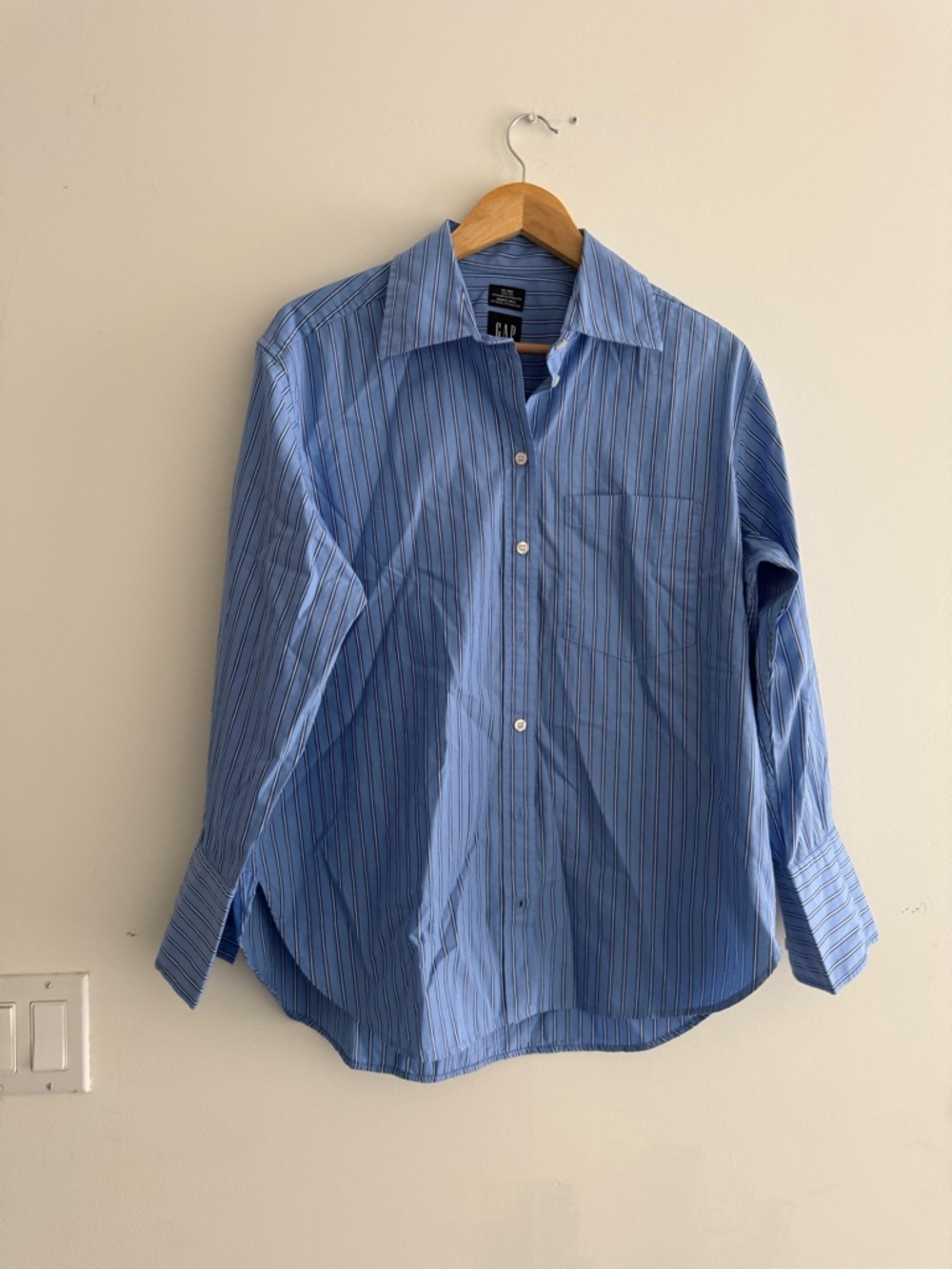 GAP “big shirt” Blue Striped (oversized ) shirt one size organic cotton - Picture 2 of 8